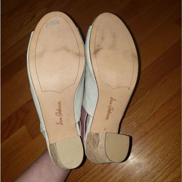 Sam Edelman Holly tan leather block Peeptoe Heels - Picture 6 of 8